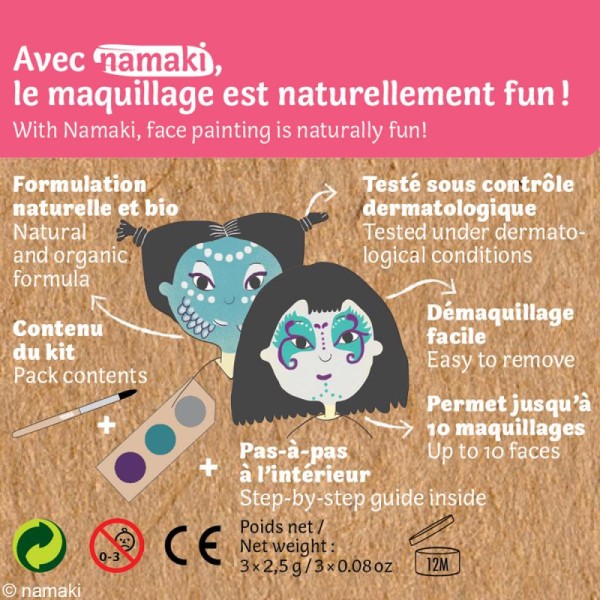 Kit de maquillage bio Fée et sirène - 3 couleurs - Photo n°3