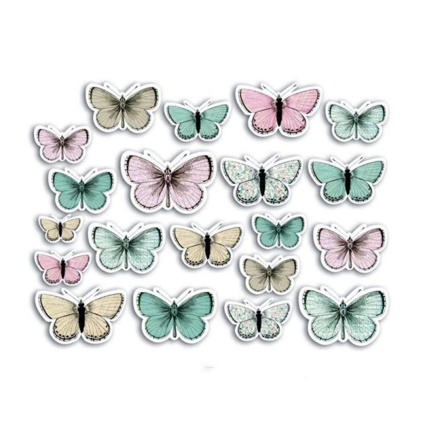 20 formes découpées pour scrapbooking - Papillons Shabby Love - Photo n°2