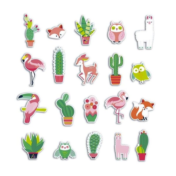 20 formes découpées pour scrapbooking - Cactus et animaux - Photo n°1