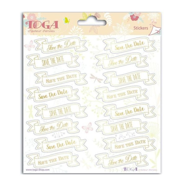 Stickers Mariage Save the date - 15 x 15 cm - Photo n°1