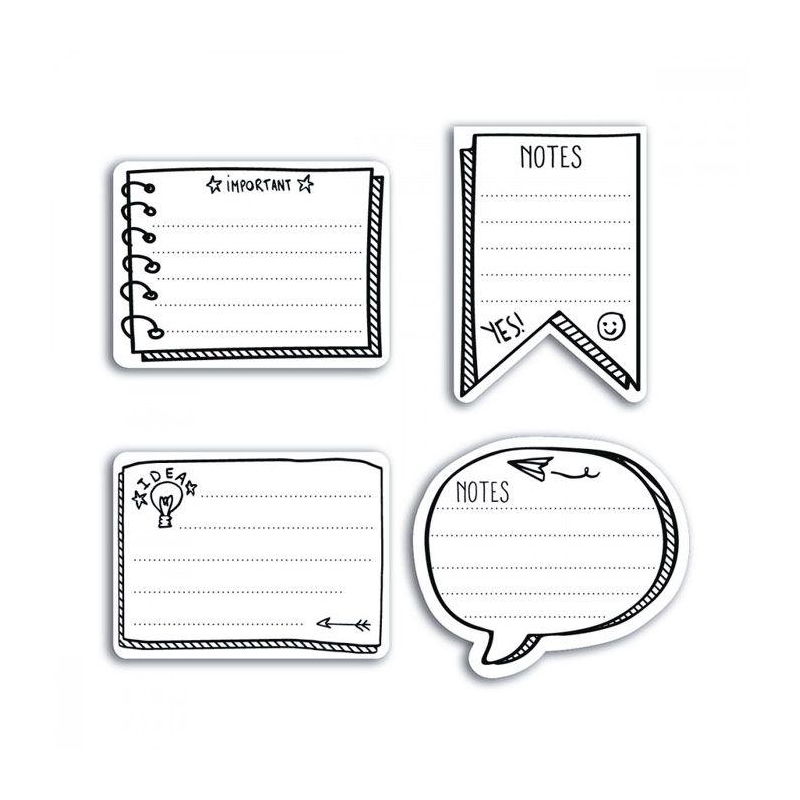 Bullet Journal Sticky Notes – Uni – 9 blocs de notes autocollantes différents Notes adhésives Vue d'ensemble de la semaine Beaucoup de notes utiles pour votre carnet – Lot de 4 
