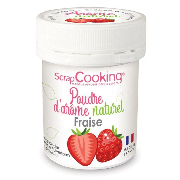 Arôme alimentaire naturel en poudre 15 g - fraise - Photo n°1