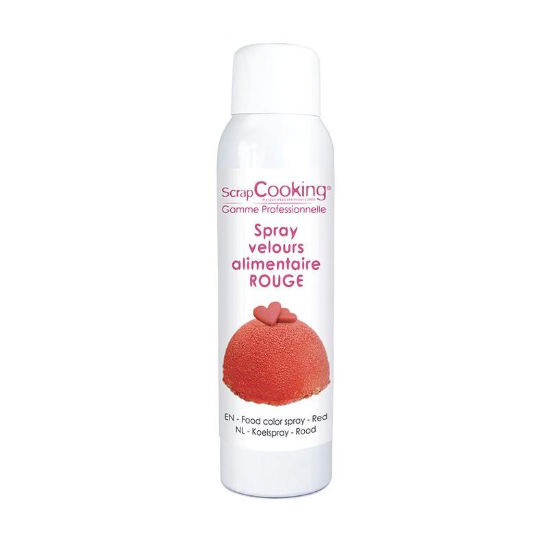 Spray à pâtisserie 150 ml - effet velours rouge - Colorant