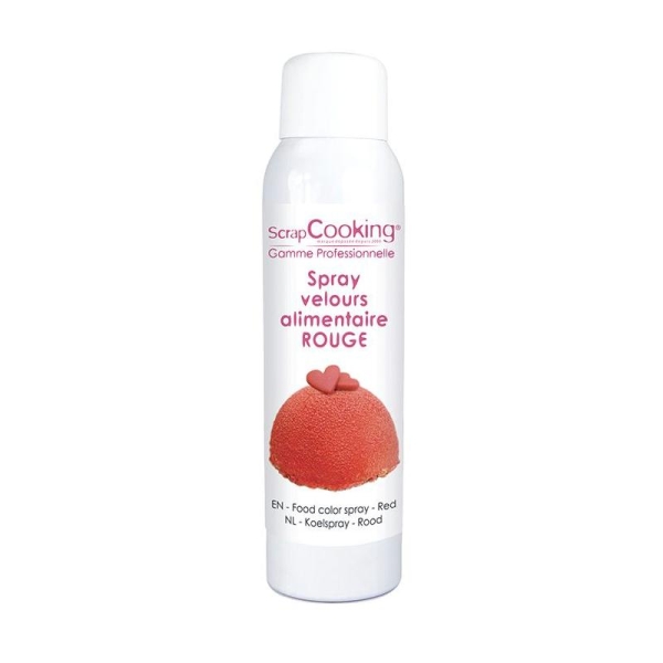 Spray à pâtisserie 150 ml - effet velours rouge - Colorant alimentaire -  Creavea
