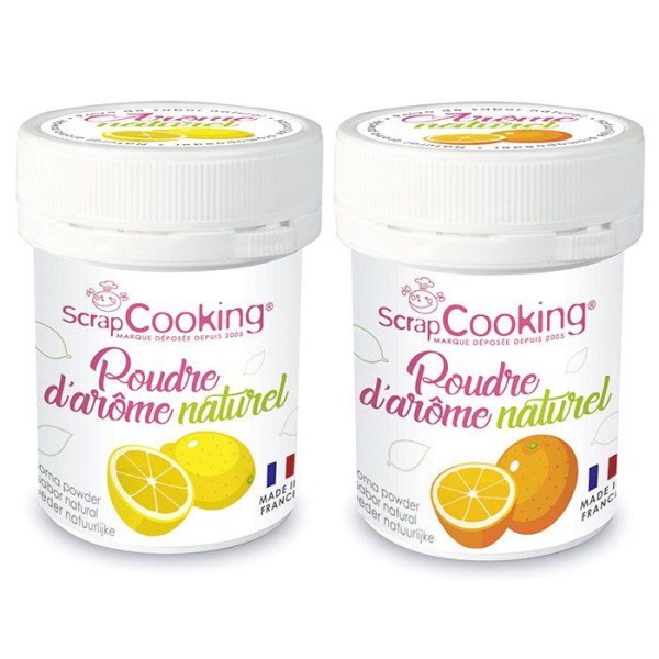 Arômes alimentaires naturels en poudre - citron et orange - 2 x 15 g - Photo n°1