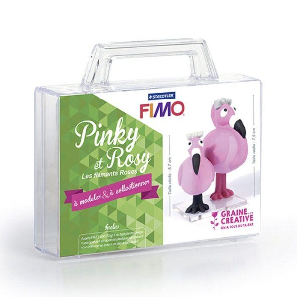 Coffret Pâte Polymère Ma Première Figurine - Pinky Et Rosy Les Flamants Roses - Photo n°1
