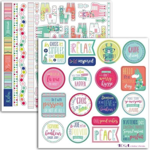 69 Stickers Pour Scrapbooking - Lama Cool - Photo n°1