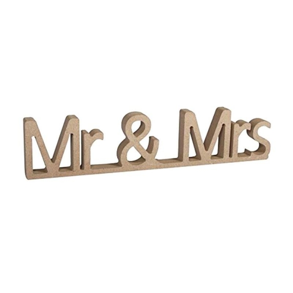 Mot en bois MDF 24 x 5,5 cm - Mr & Mrs - Photo n°1