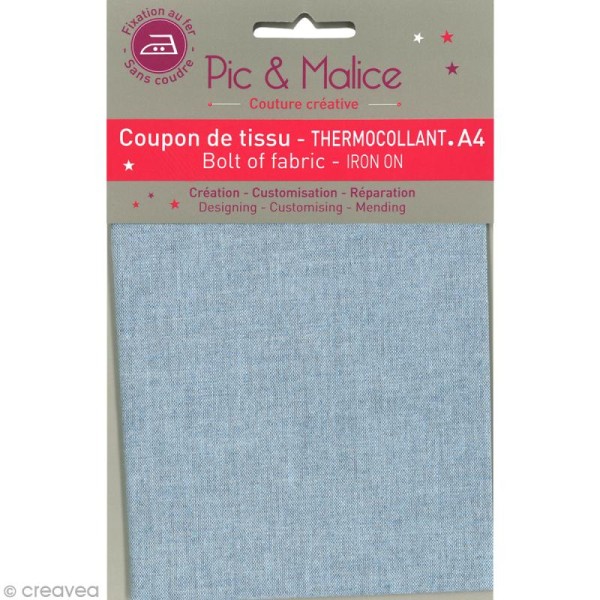 Tissu thermocollant - Jean bleu clair - A4 - Photo n°1