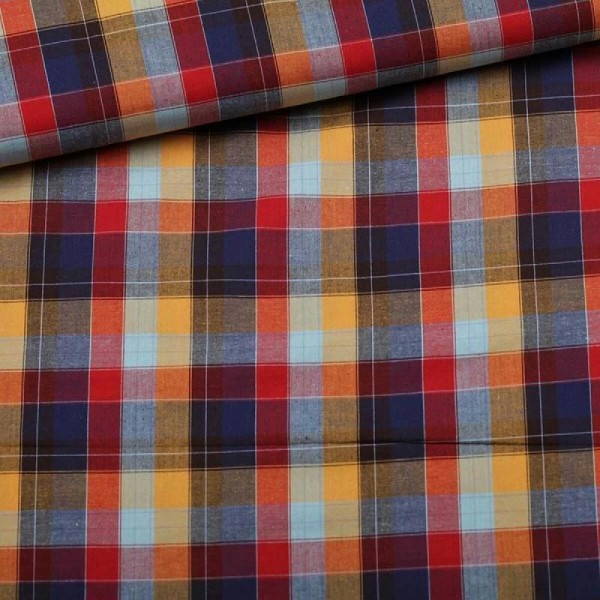 Tissu écossais tricolore - A la coupe - Photo n°1