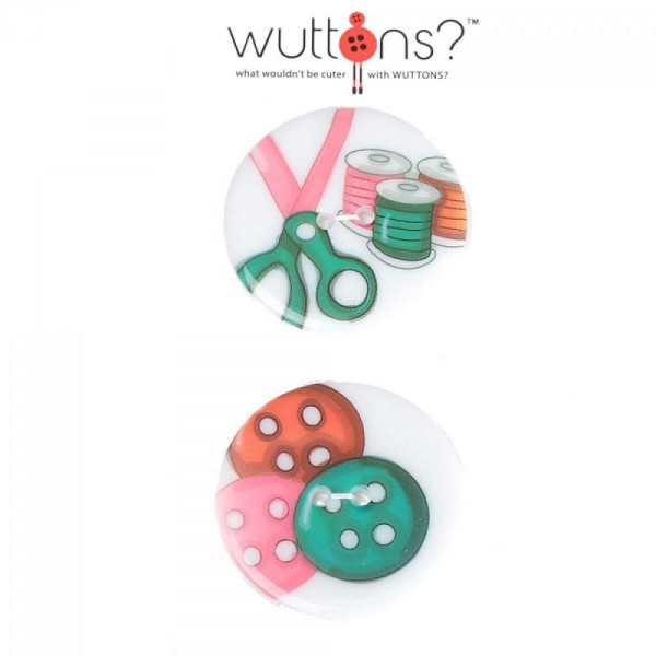 Assortiment 2 boutons Couture boutons & ciseaux 34mm x2 - Photo n°2