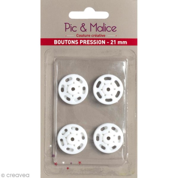 Boutons pression nylon - 2,1 cm x 4 - Photo n°1