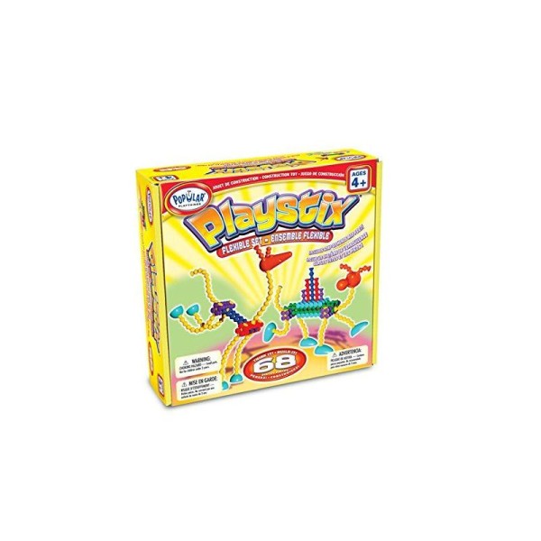 Popular Playthings - 58134 - Jeux De Construction - Playstix Flexible - 68 Pièces - Multicolore - Photo n°1