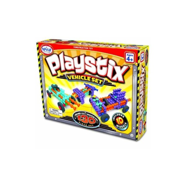 Popular Playthings - 58126 - Jeux De Construction - Playstix Véhicules - 130 Pièces - Multicolore - Photo n°1