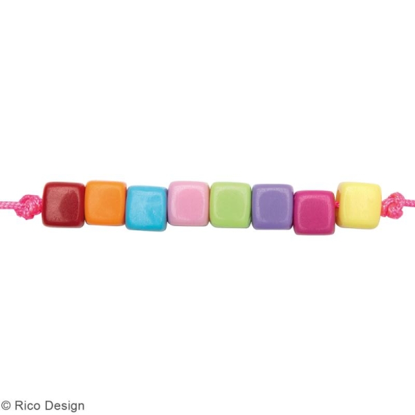 Assortiment de perles carrées en plastique - Multicolore - Environ 99 pcs - Photo n°2