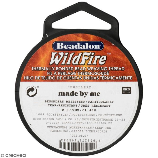 Fil nylon tressé Wildfire - Blanc - 0,15 mm - 45 m - Photo n°1