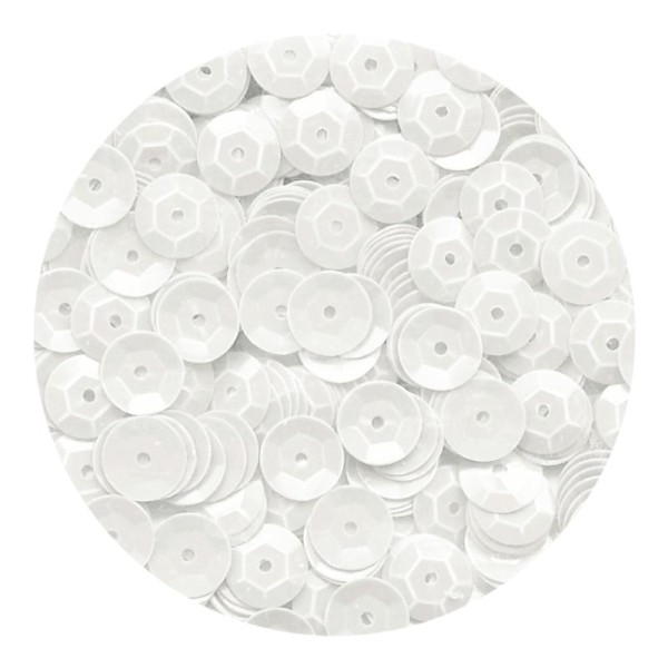 Sequins 6mm Blanc mat x 500 - Photo n°1