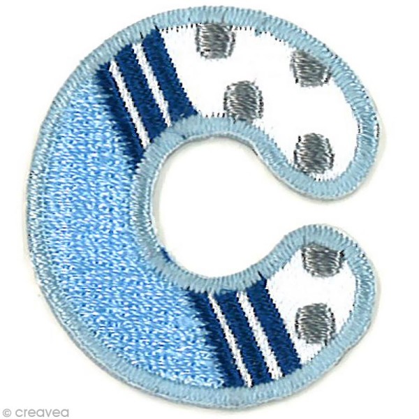 Alphabet thermocollant bleu - Lettre C - 3,3 x 2,9 cm - Photo n°1