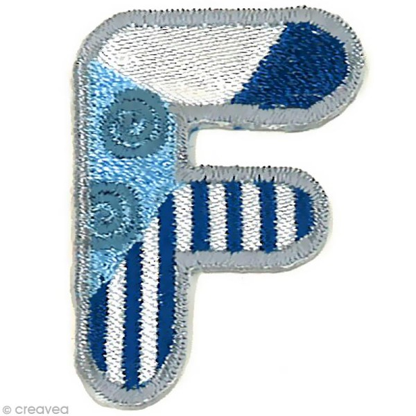Alphabet thermocollant bleu - Lettre F - 3,3 x 2,3 cm - Photo n°1