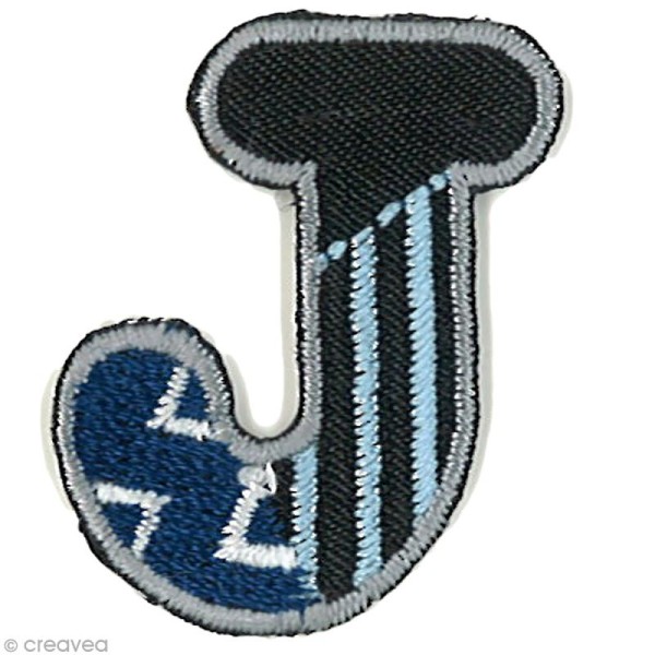 Alphabet thermocollant bleu - Lettre J - 3,3 x 2,5 cm - Photo n°1