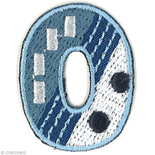 Alphabet thermocollant bleu - Lettre O - 3,3 x 2,5 cm - Photo n°1