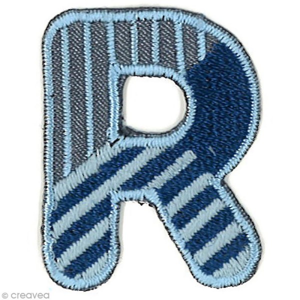 Alphabet thermocollant bleu - Lettre R - 3,3 x 2,6 cm - Photo n°1