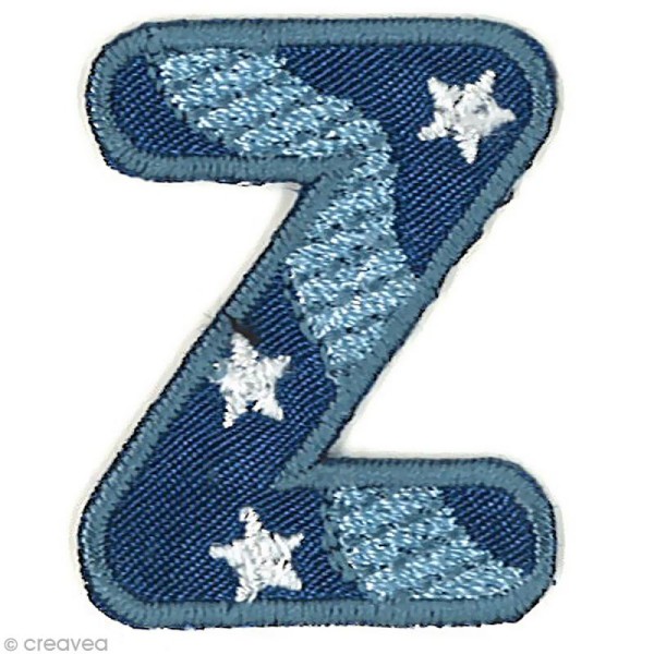 Alphabet thermocollant bleu - Lettre Z - 3,3 x 2,5 cm - Photo n°1