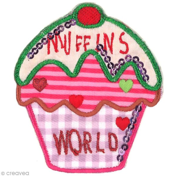 Motif thermocollant Cupcake - Cupcake Muffins world - 7,4 x 6,4 cm - Photo n°1