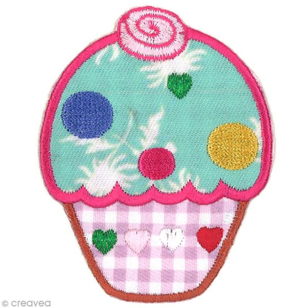 Motif thermocollant Cupcake - Cupcake pastel - 7,4 x 5,7 cm - Photo n°1