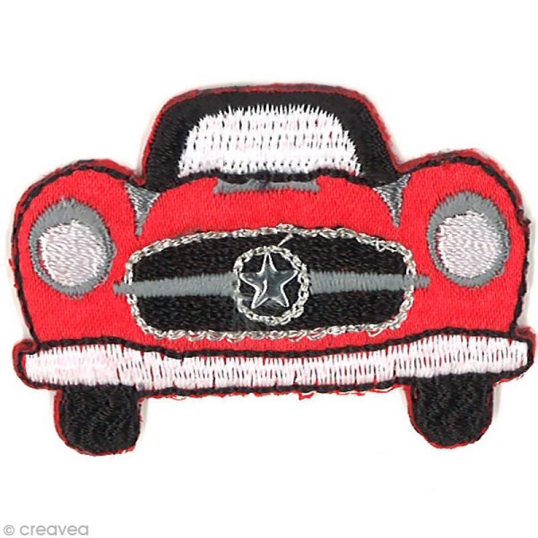 Motif thermocollant Mini autos - Voiture ancienne rouge - 4,8 x 3,5 cm - Photo n°1