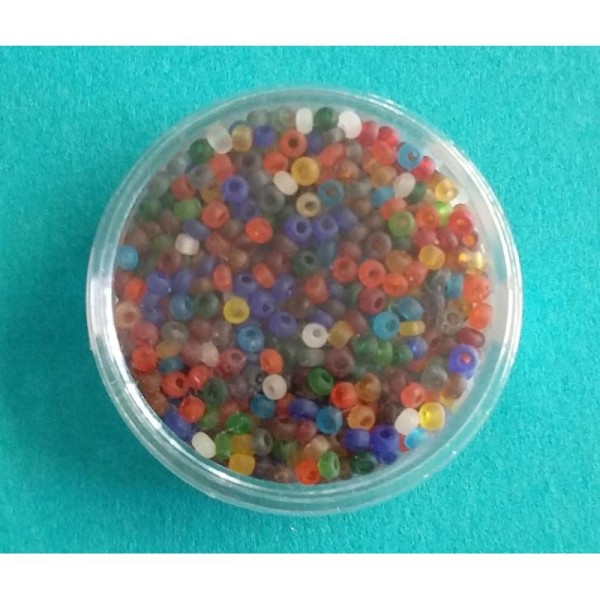 Perles de rocaille multicolor matt - Photo n°1