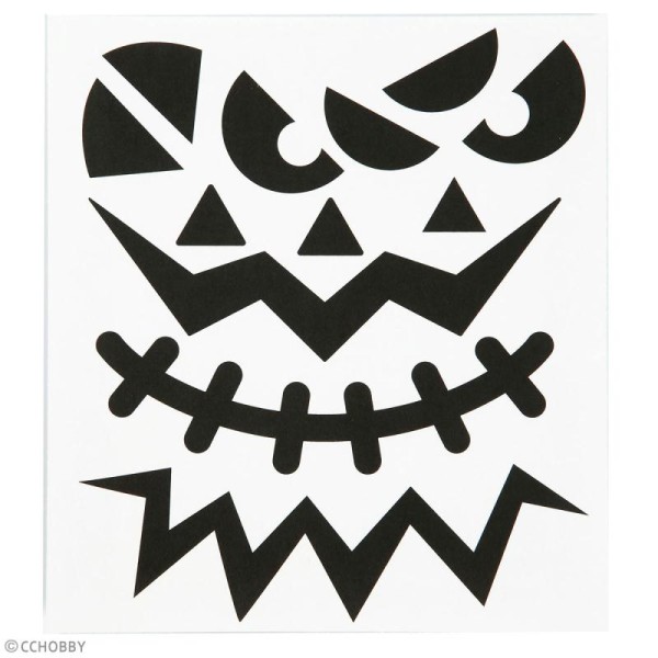 Stickers papier - Visages d'Halloween - 3 pcs - Photo n°2