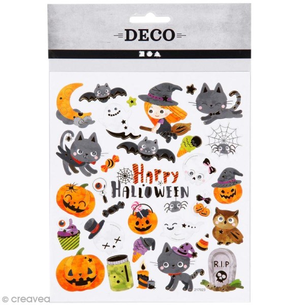 Stickers papier - Happy Halloween - Détails Dorés - 31 pcs - Photo n°1
