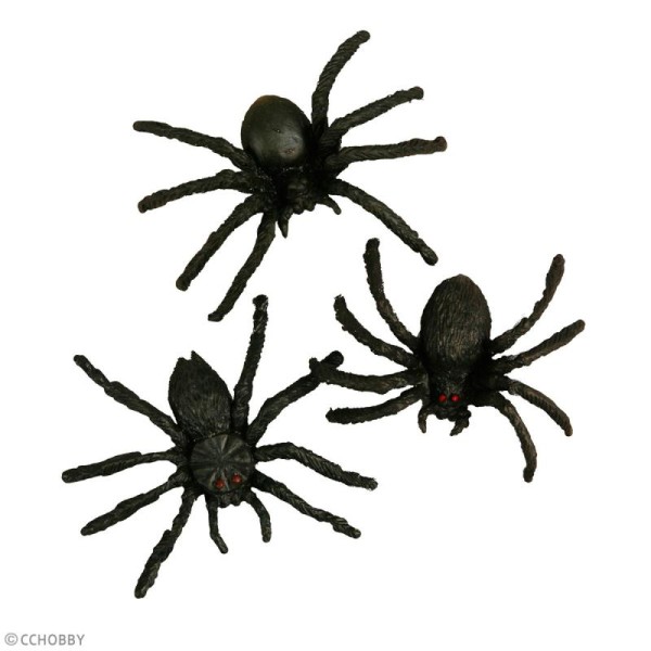 Fausses araignées en plastique - 10 pcs - Photo n°2