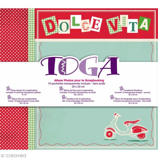 Gris Toga AL14 Album de Scrapbooking Brut à décorer 20 x 20 x 2,5 cm Carton 