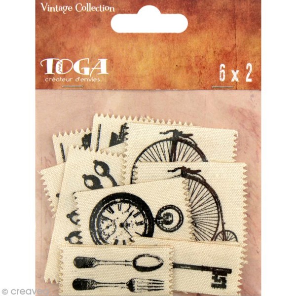 Etiquette en tissu Toga - Vintage - 12 pièces - Photo n°1