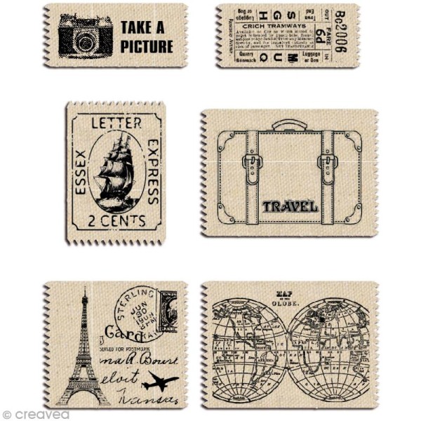 Voyage Vintage Rétro Tampon Design Étiquette de Bagage Lanières X 2 Vacances