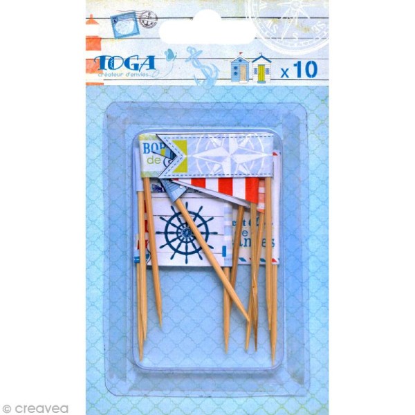 Mini drapeau en papier Toga 7 cm - Vue sur mer - 10 pièces - Photo n°1