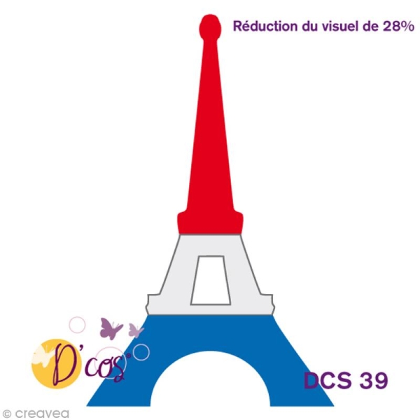 Matrice de découpe dies - D'co  Paris - Tour Eiffel - 5 x 5 cm - Photo n°1