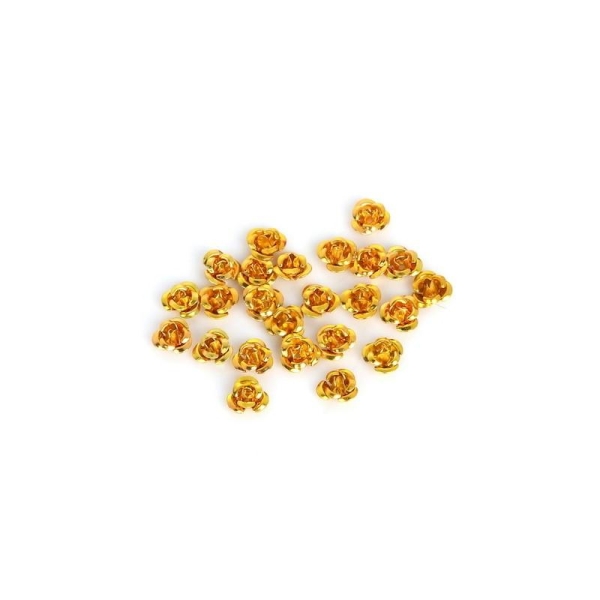 20 Perles fleur doré aluminium 6 mm Métallisées Intercalaire - Photo n°1