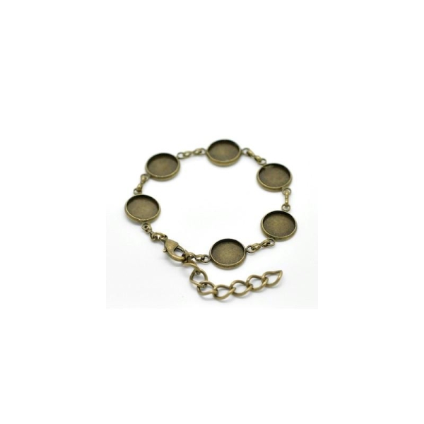 Bracelet supports cabochon couleur bronze 18.0cm Long - Photo n°1