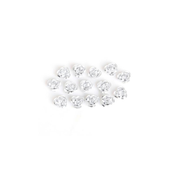 20 Perles fleur argenté aluminium 6 mm Métallisées Intercalaire - Photo n°1