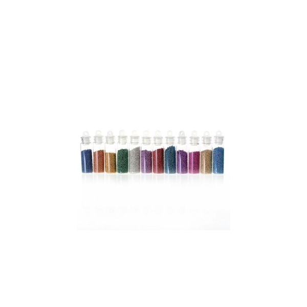 12 Fioles De Microbilles Multicolores Effet Faux Sucre - Photo n°1