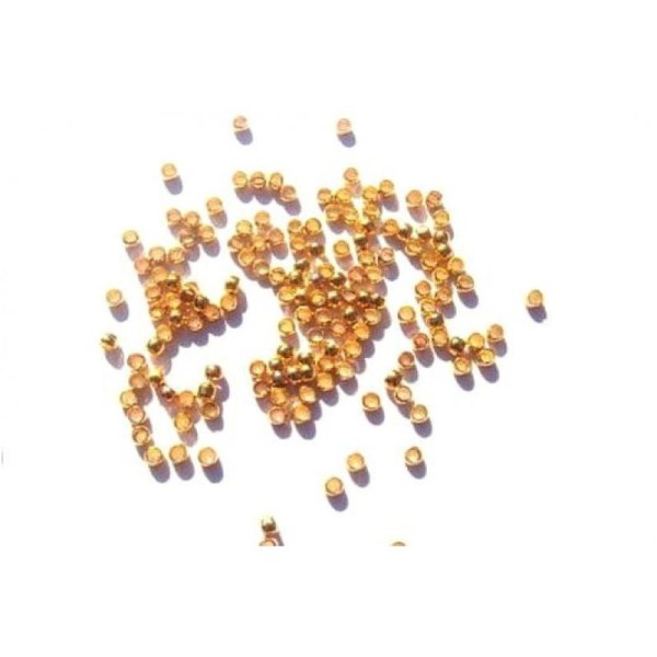100 Perles à écraser en laiton couleur doré sans nickel 2 MM - Photo n°1