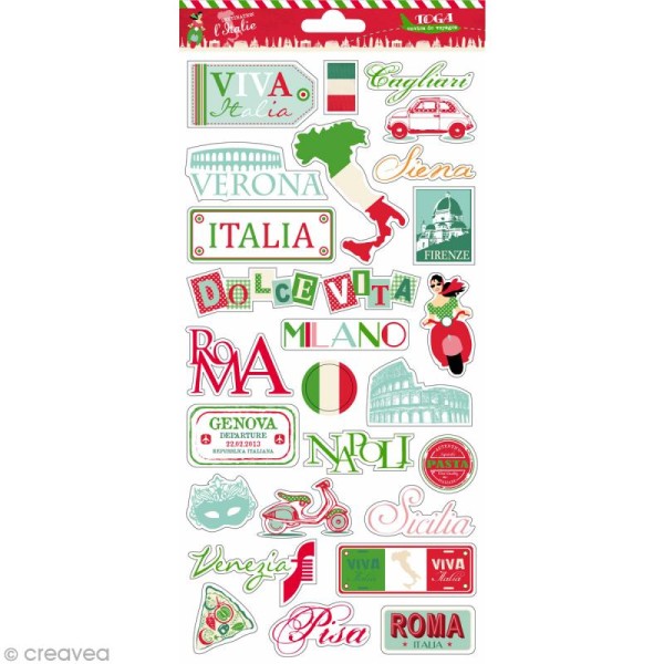Stickers Italie Toga - 1 planche 15 x 30 cm - Photo n°1