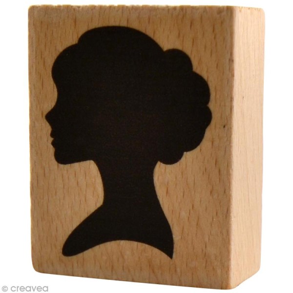 Tampon bois  Mariage - Silhouette femme - 4 x 5 cm - Photo n°1