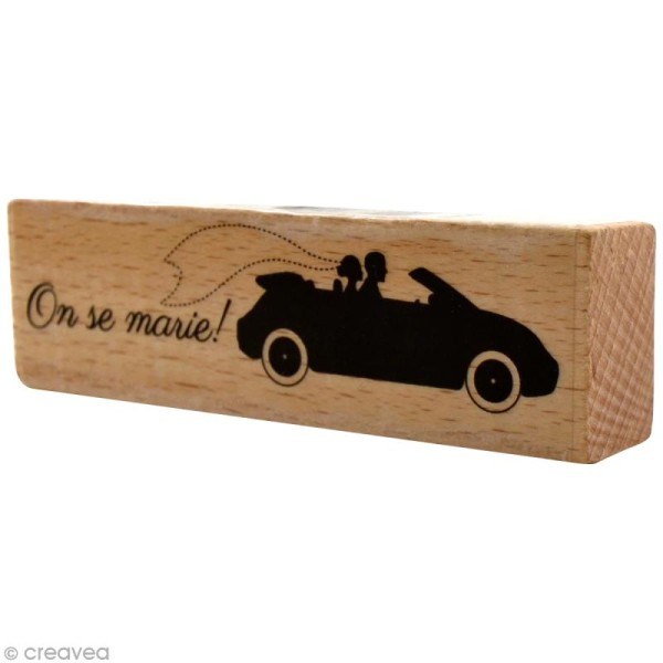 Tampon bois  Mariage - On se marie - 10 x 3 cm - Photo n°1