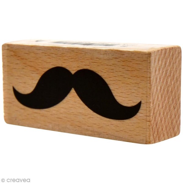 Tampon bois  Divers - Moustache classique - 6 x 3 cm - Photo n°1
