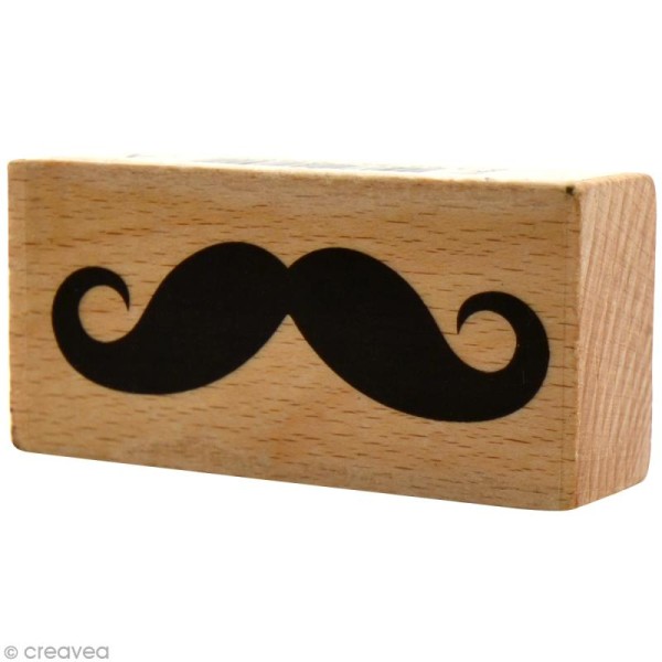 Tampon bois  Divers - Moustache fantaisie - 6 x 3 cm - Photo n°1