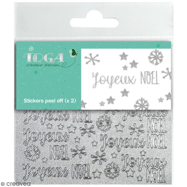 Stickers Peel Off Toga - Joyeux Noël - Argenté - 106 pcs - Photo n°1